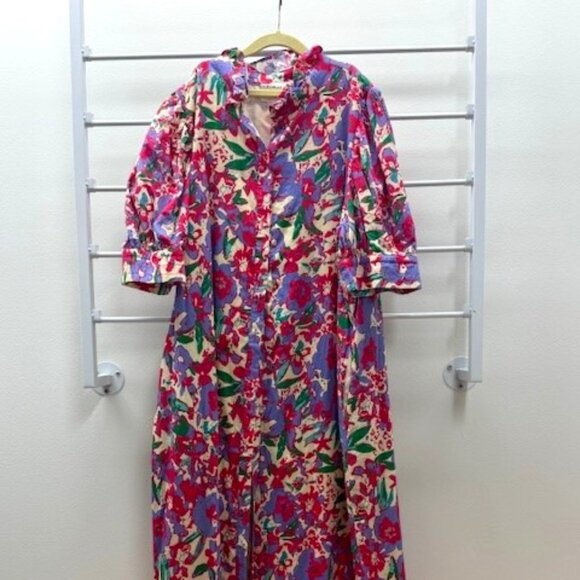 Tuckernuck Magenta Multi Floral Cisco Dress Size L - Picture 1 of 4